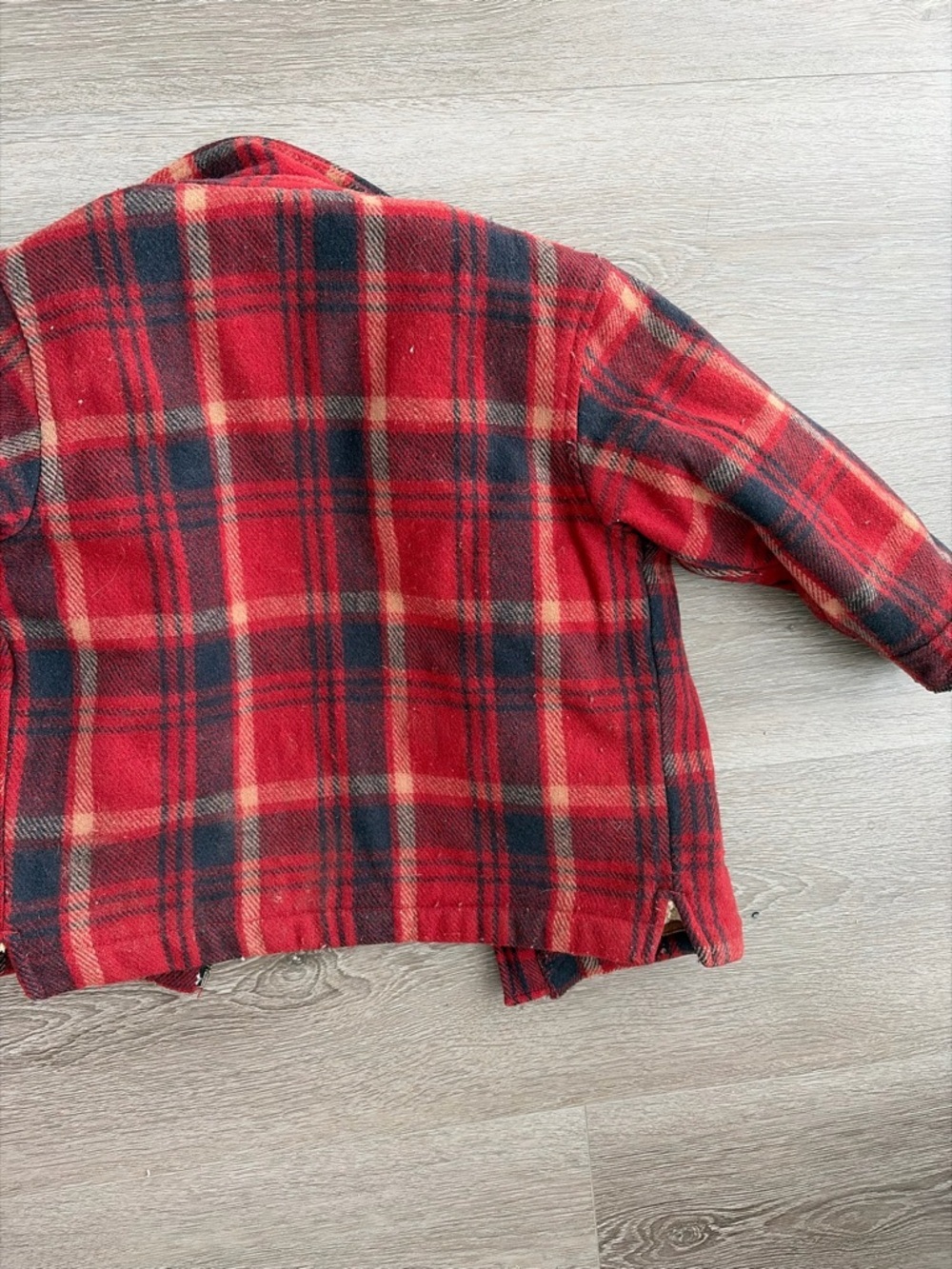 Vintage GAP Red Plaid buffalo plaid wool blend Sherpa-Lined Jacket - Picture 6 of 6